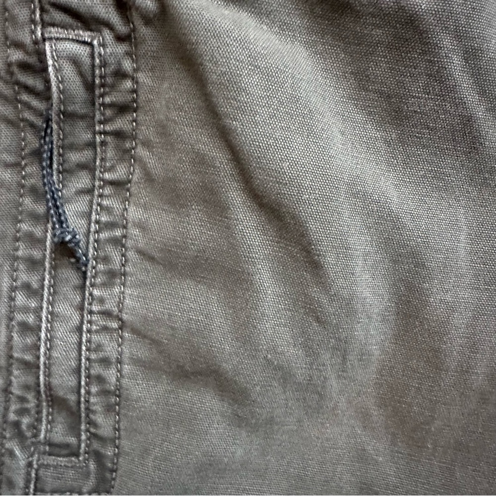 GH Bass Canvas Pants Men Tan Khaki Flat Front Zip Cargo Pocket Sz 32 x 30 - Picture 9 of 9